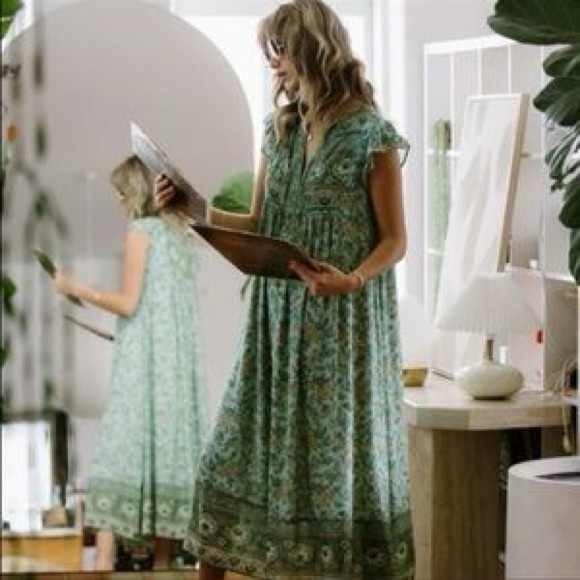 Spell and the gypsy collective folk song house dress sage size small - Picture 2 of 11